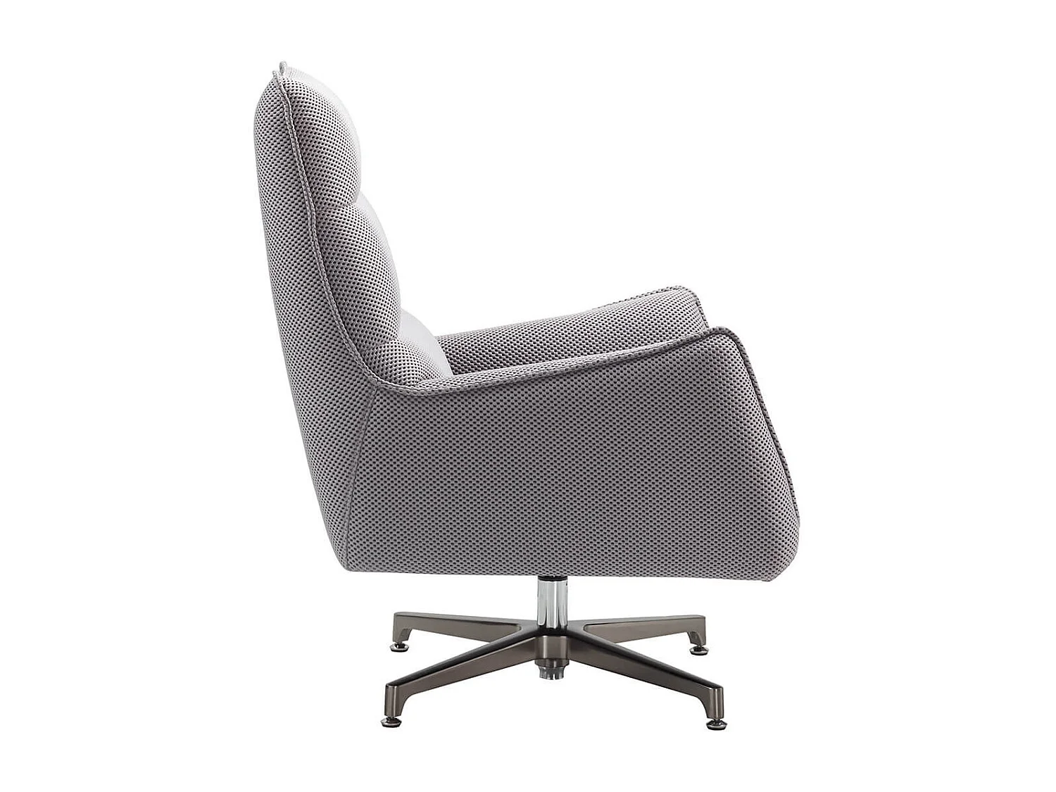 LAREDO - Fauteuil Pivotant Tissu Maille 3D Gris
