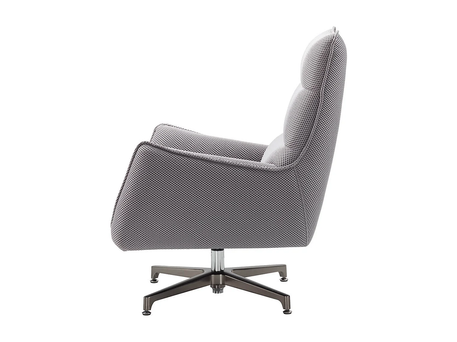 LAREDO - Fauteuil Pivotant Tissu Maille 3D Gris