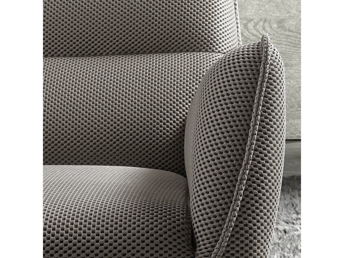 LAREDO - Fauteuil Pivotant Tissu Maille 3D Gris