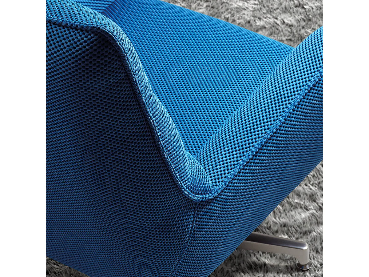 LAREDO - Fauteuil Pivotant Tissu Maille 3D Bleu