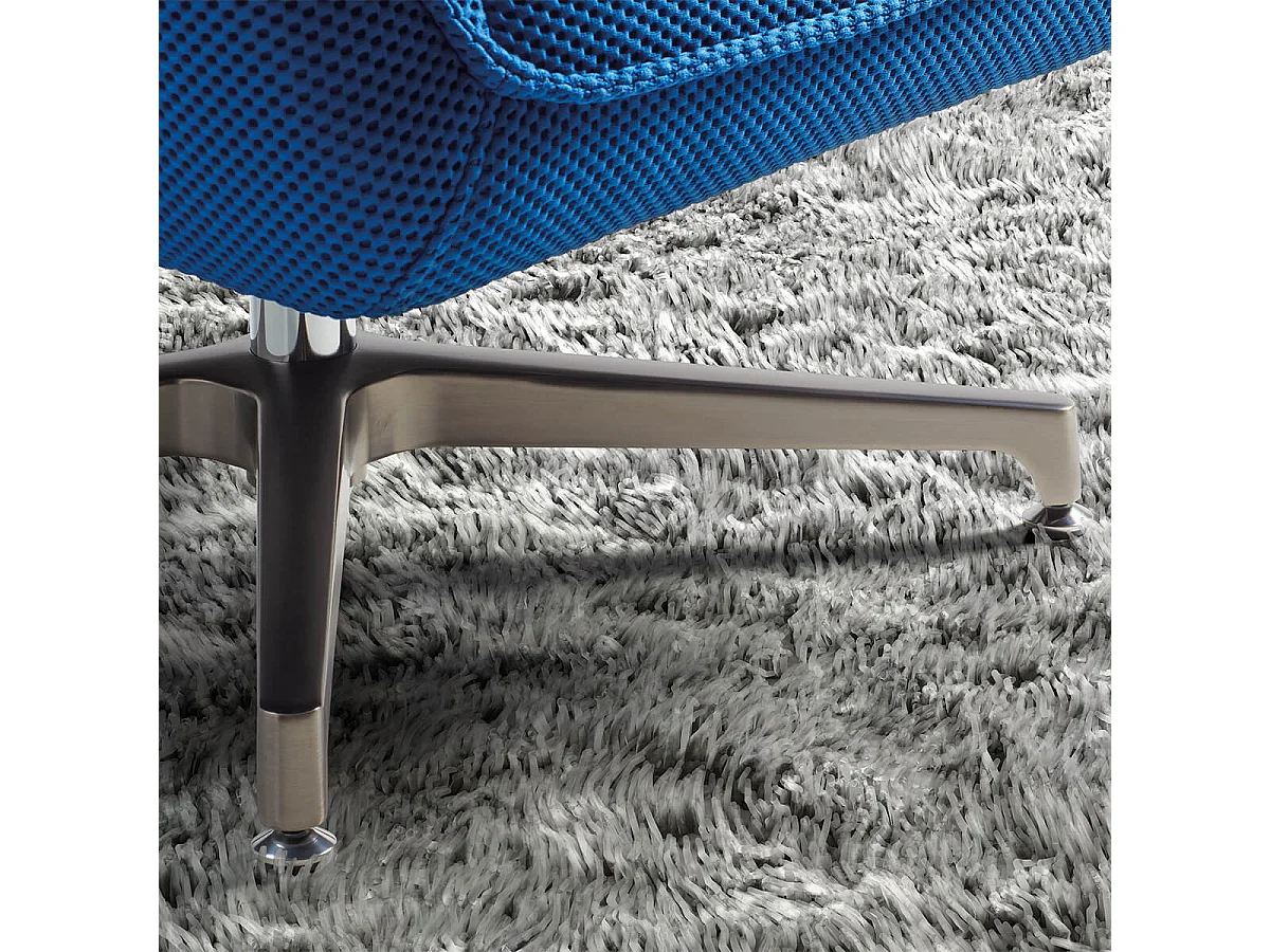 LAREDO - Fauteuil Pivotant Tissu Maille 3D Bleu