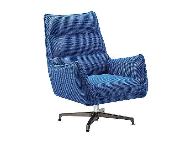 LAREDO - Fauteuil Pivotant Tissu Maille 3D Bleu