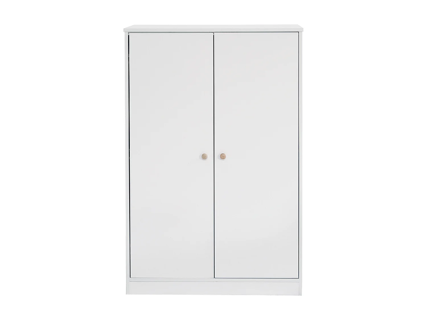 2-türiger Kleiderschrank mit Stange, für Schlafzimmer, Wohnzimmer – MDF-Holz – Weiß