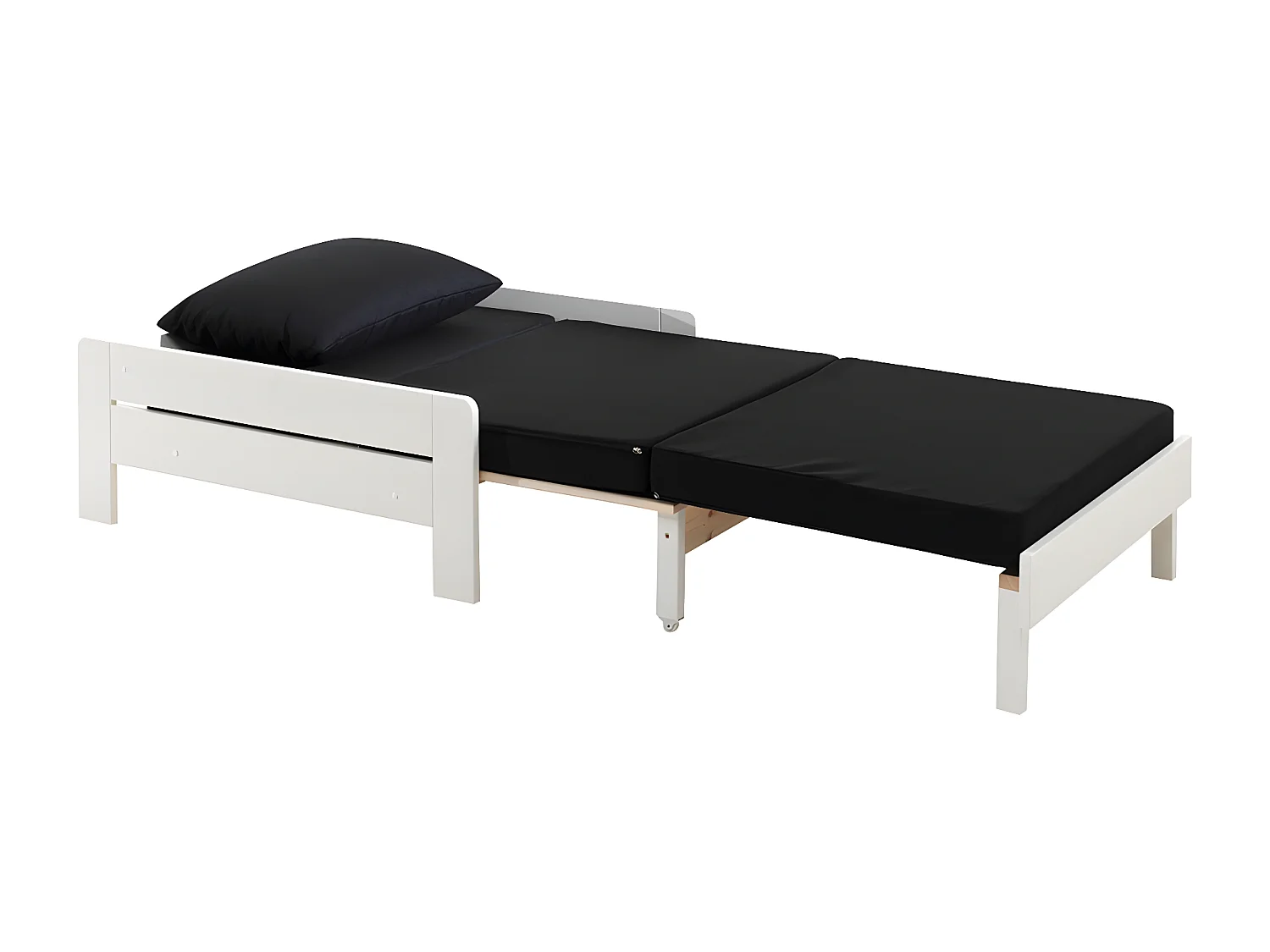 SLEEPY - Fauteuil Convertible d'appoint Laqué Blanc avec Coussins