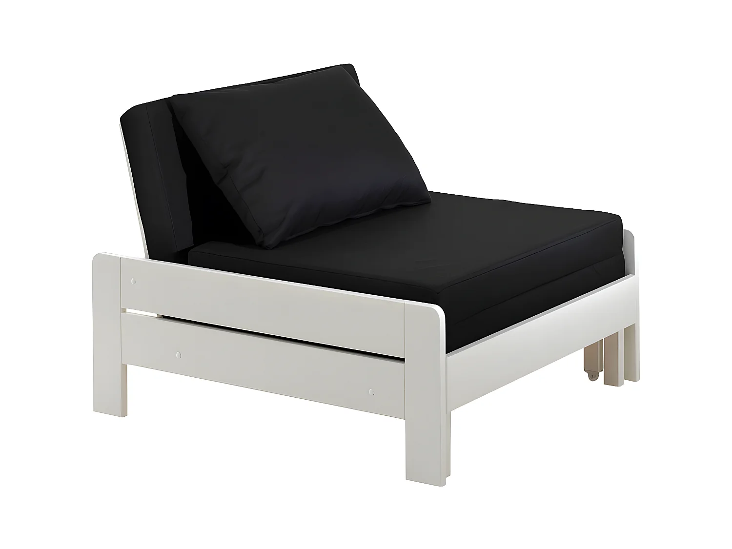 SLEEPY - Fauteuil Convertible d'appoint Laqué Blanc avec Coussins