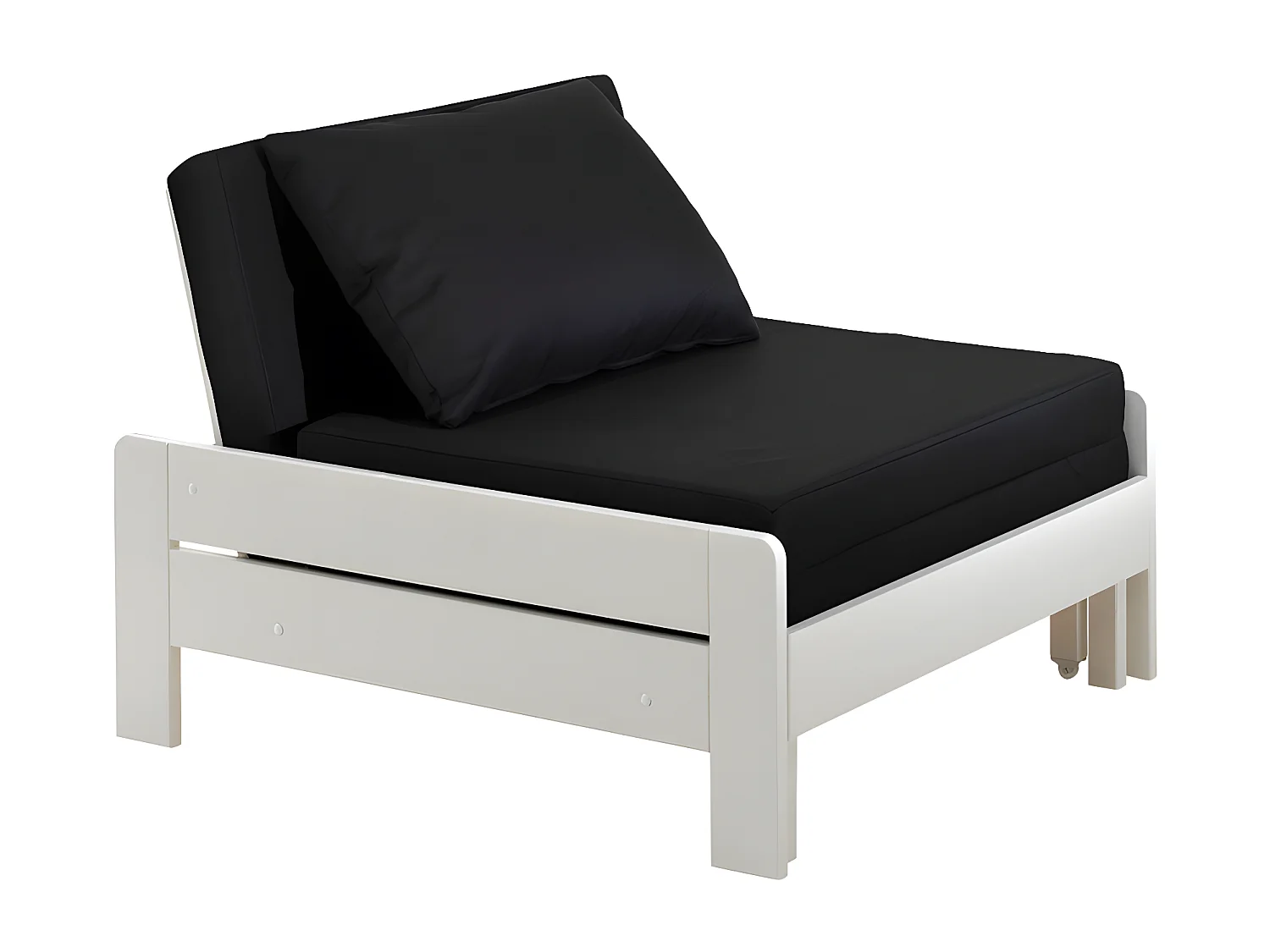 SLEEPY - Fauteuil Convertible d'appoint Laqué Blanc avec Coussins