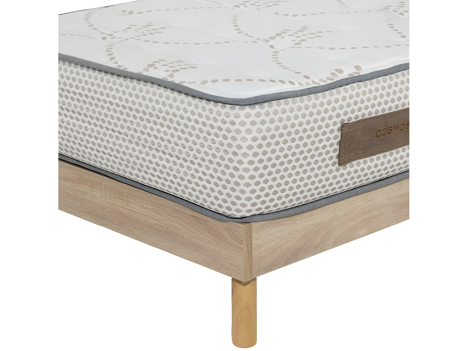 Ensemble Matelas mousse Cosmos White - 140x200cm - accueil mémoire de forme et Sommier kit chêne