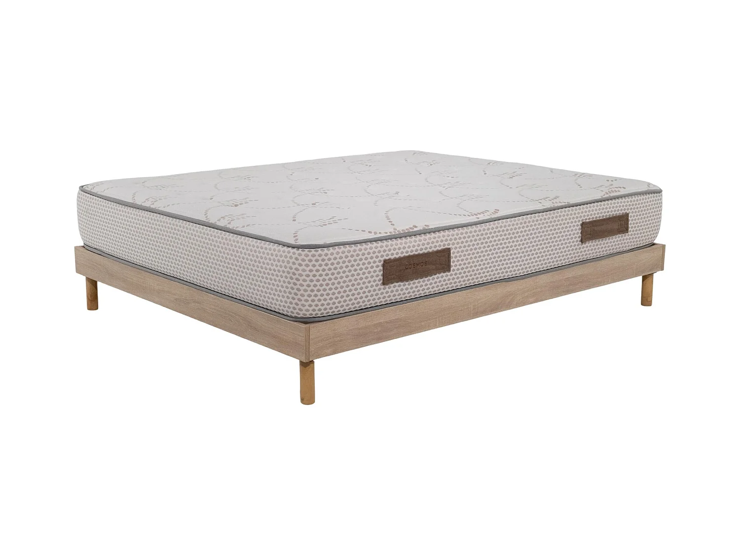Ensemble Matelas mousse Cosmos White - 140x200cm - accueil mémoire de forme et Sommier kit chêne