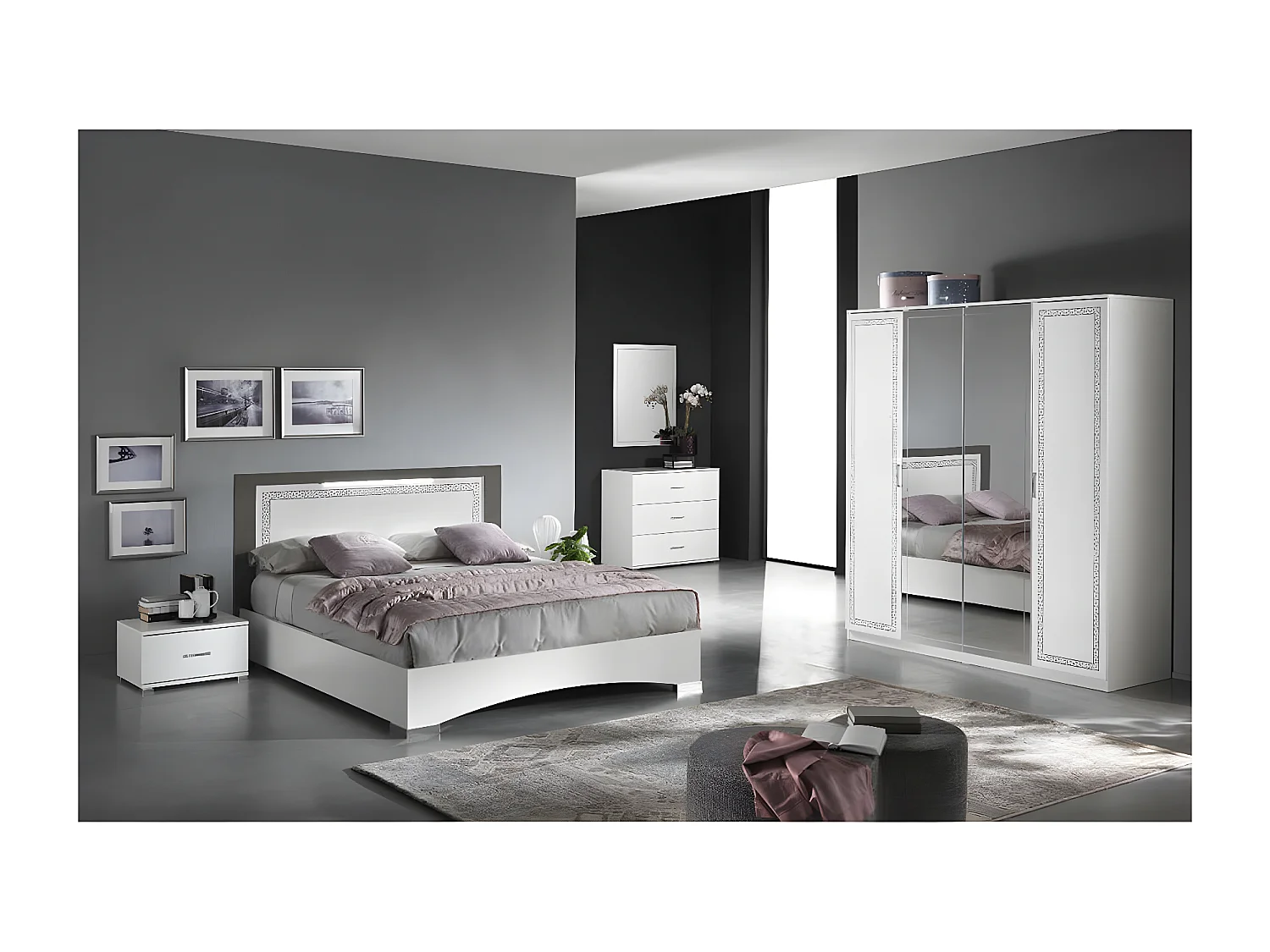 FADILY - Miroir 70x90cm Sérigraphié pour Commode