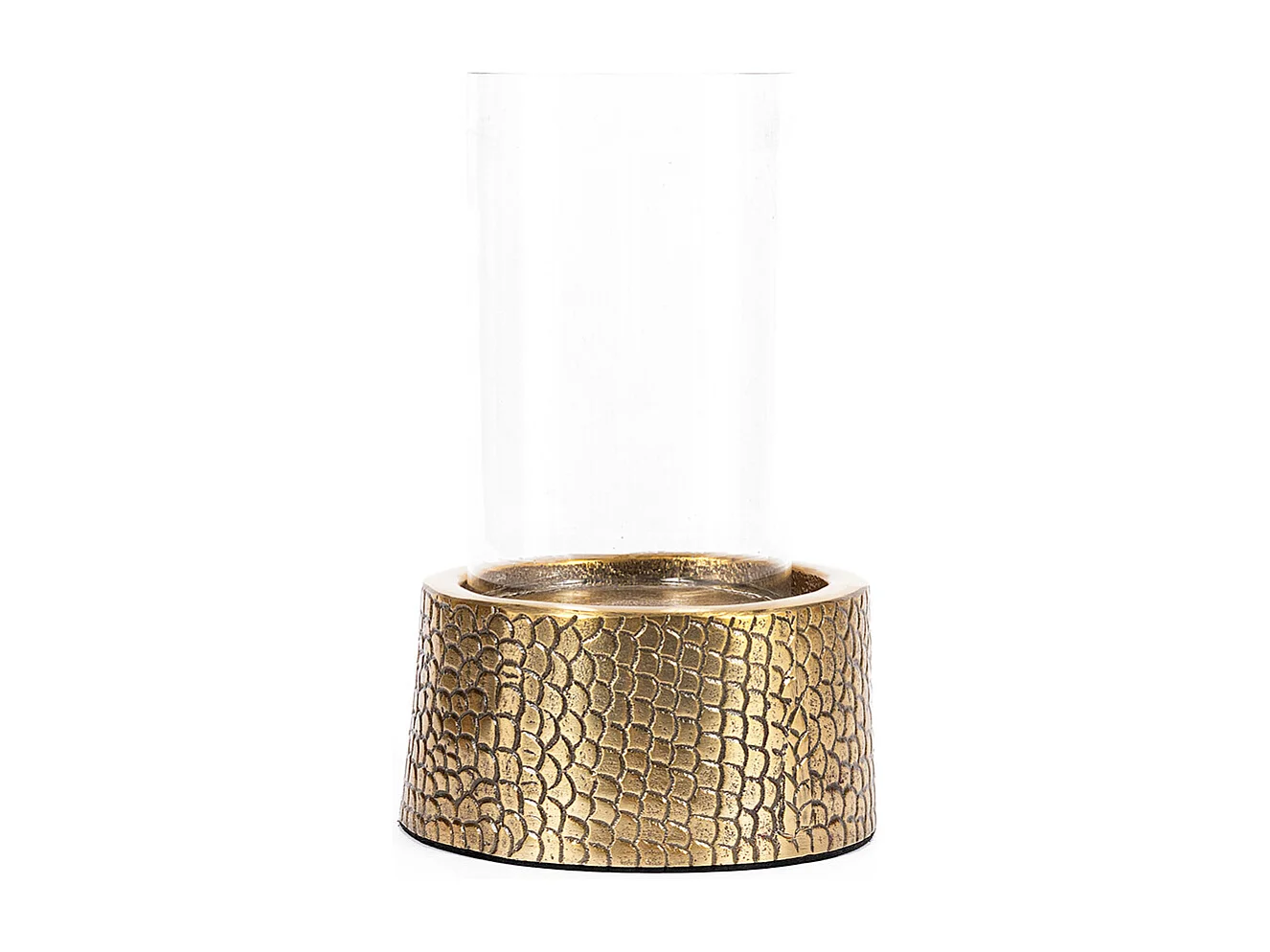 Le Bougeoir Croco Avec Verre - Laiton - M