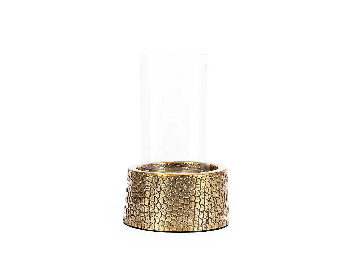 Le Bougeoir Croco Avec Verre - Laiton - M