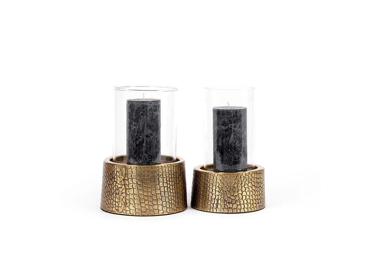 Le Bougeoir Croco Avec Verre - Laiton - M