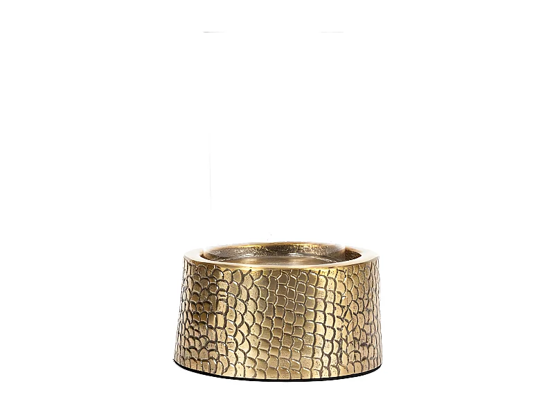 Der Croco Kerzenhalter Mit Glas - Messing - M