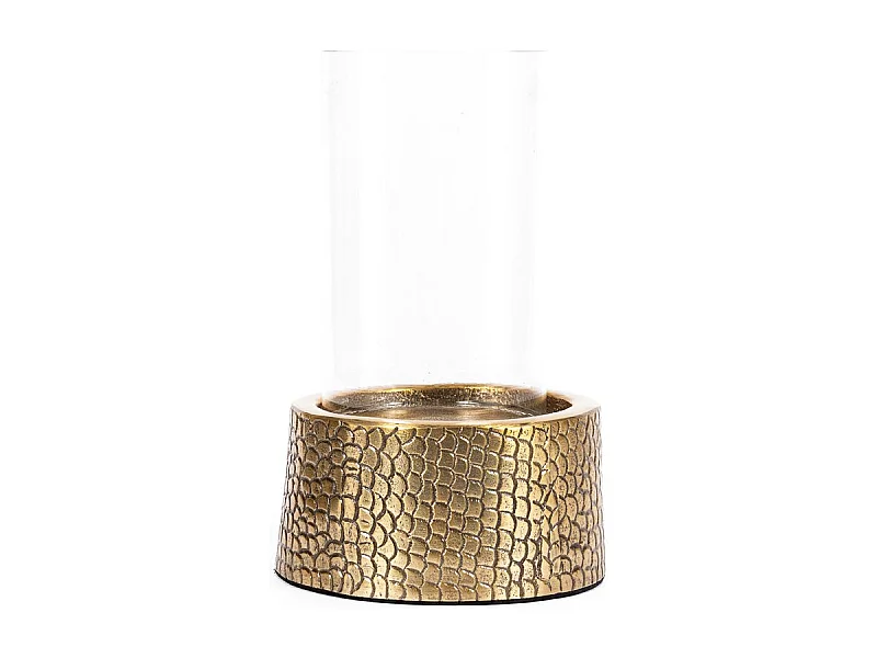 Il Portacandele Croco Con Vetro - Ottone - M