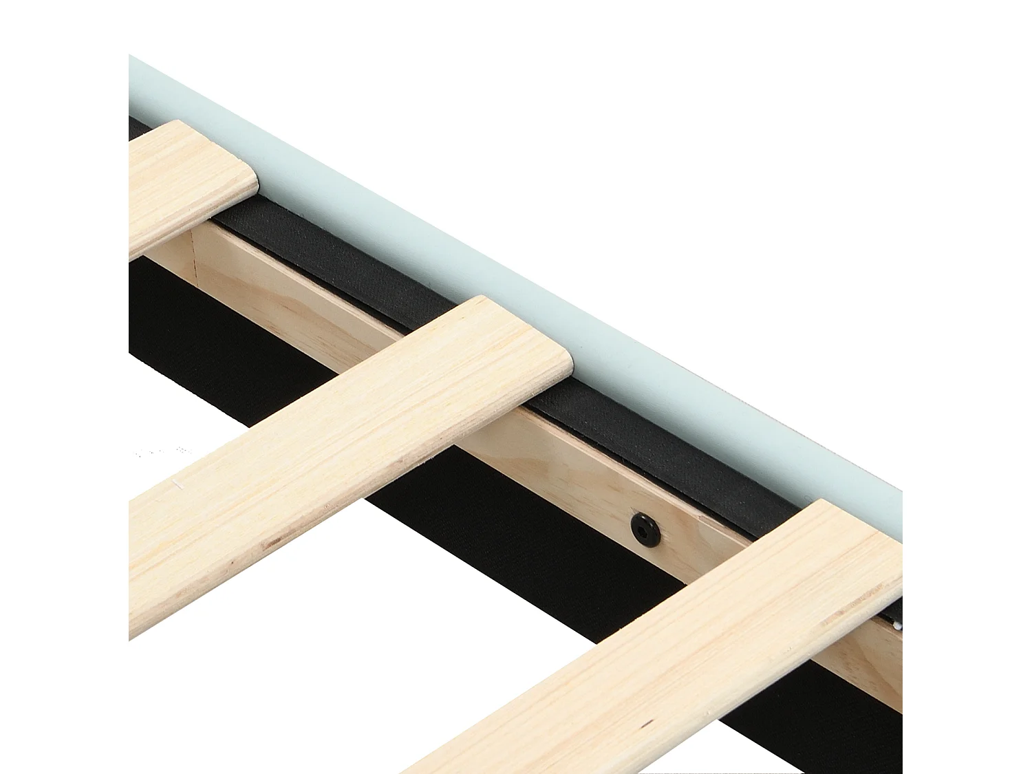 Volwassen bed 140x200cm, PU-lederen kinderbed, met lattenbodem, schattig hoofdbord, matras niet inbegrepen, lichtblauw