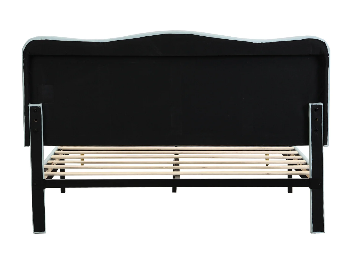 Volwassen bed 140x200cm, PU-lederen kinderbed, met lattenbodem, schattig hoofdbord, matras niet inbegrepen, lichtblauw