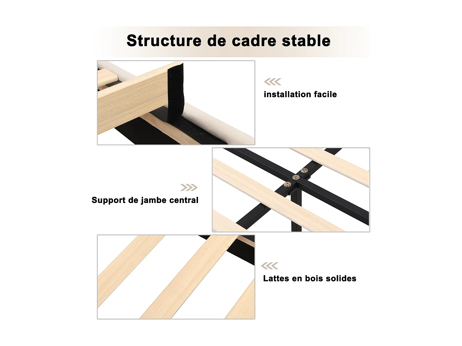 Lit adulte double rembourré en velours, avec sommier à lattes en bois, tête de lit réglable en forme de coquille, pieds en fer doré, 140x200cm beige