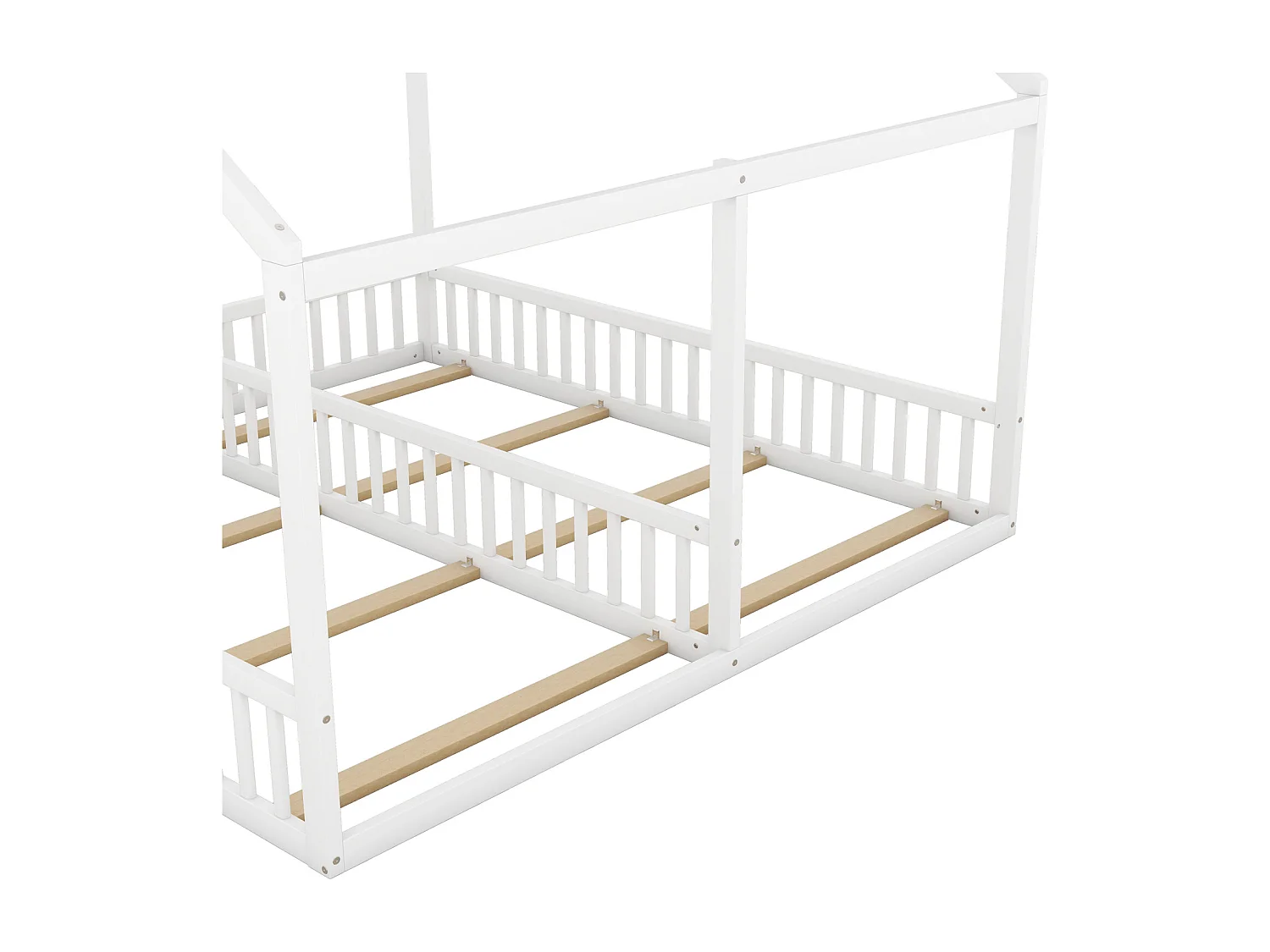 Cama cabine para 2 crianças 90x200cm - camas planas modelos de casa camas 2 dormir 2 em 1 - branco