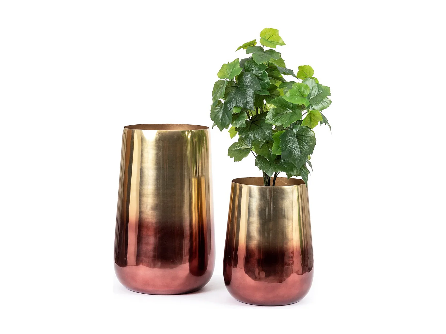 De Two Tone Plantenbak - Messing - XL