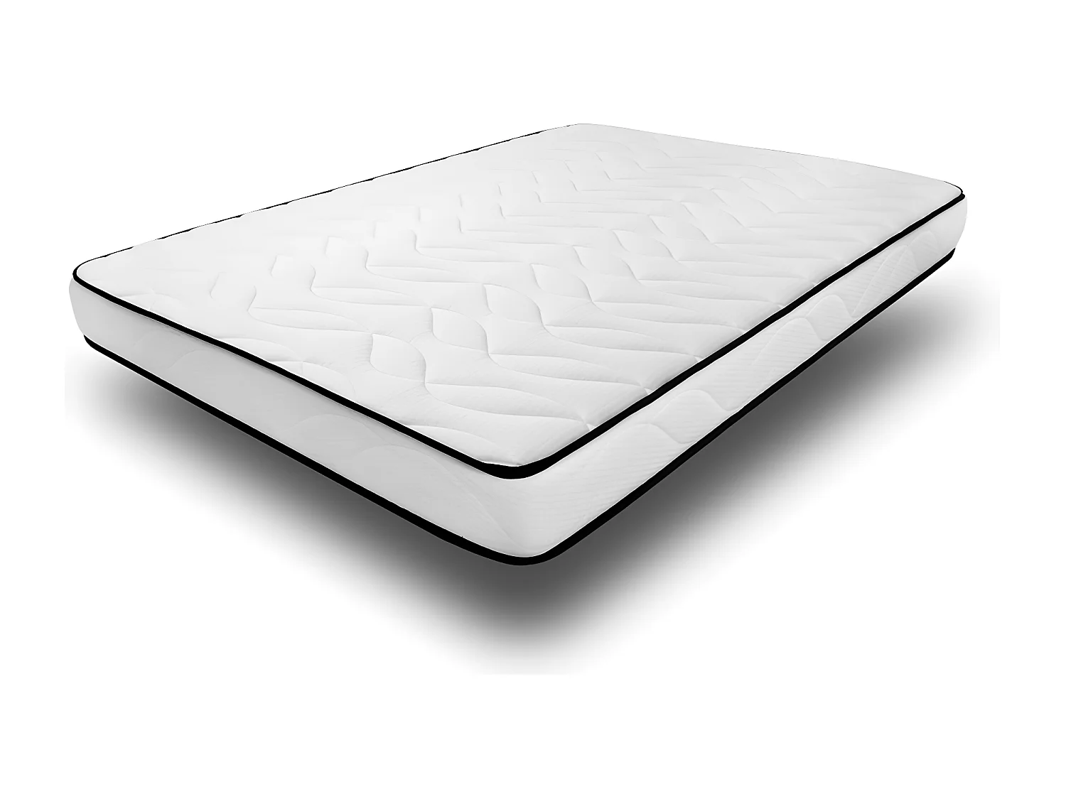 Ensemble Matelas mousse Confort 140x200 - 2 Oreillers mémoire 60x60 - Sommier kit Gris