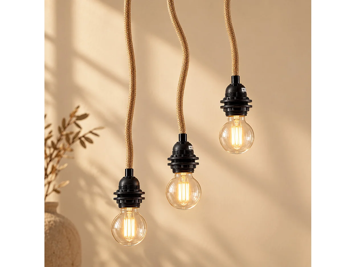 Fitting Lamps Ceiling - Natural Black - 3 Fittings