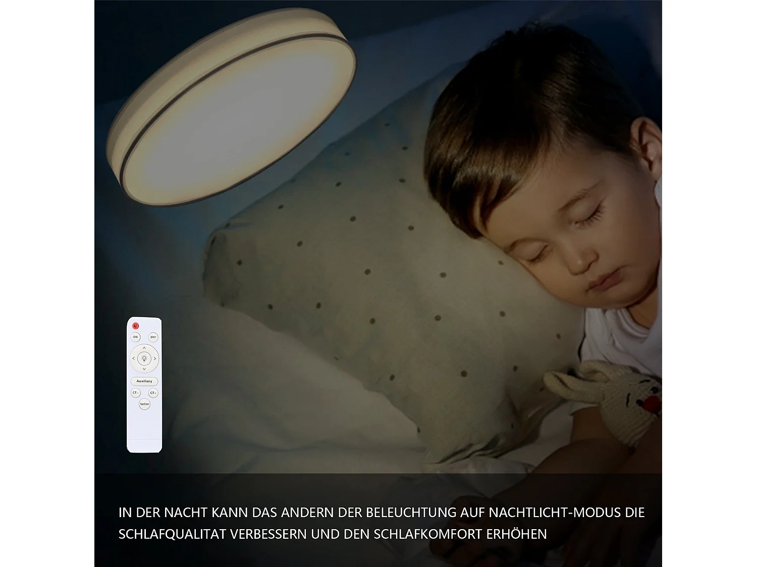 38cm LED Deckenleuchte Dimmbar Mit Fernbedienung Weiß Runde Moderne Stoff Deckenlampe