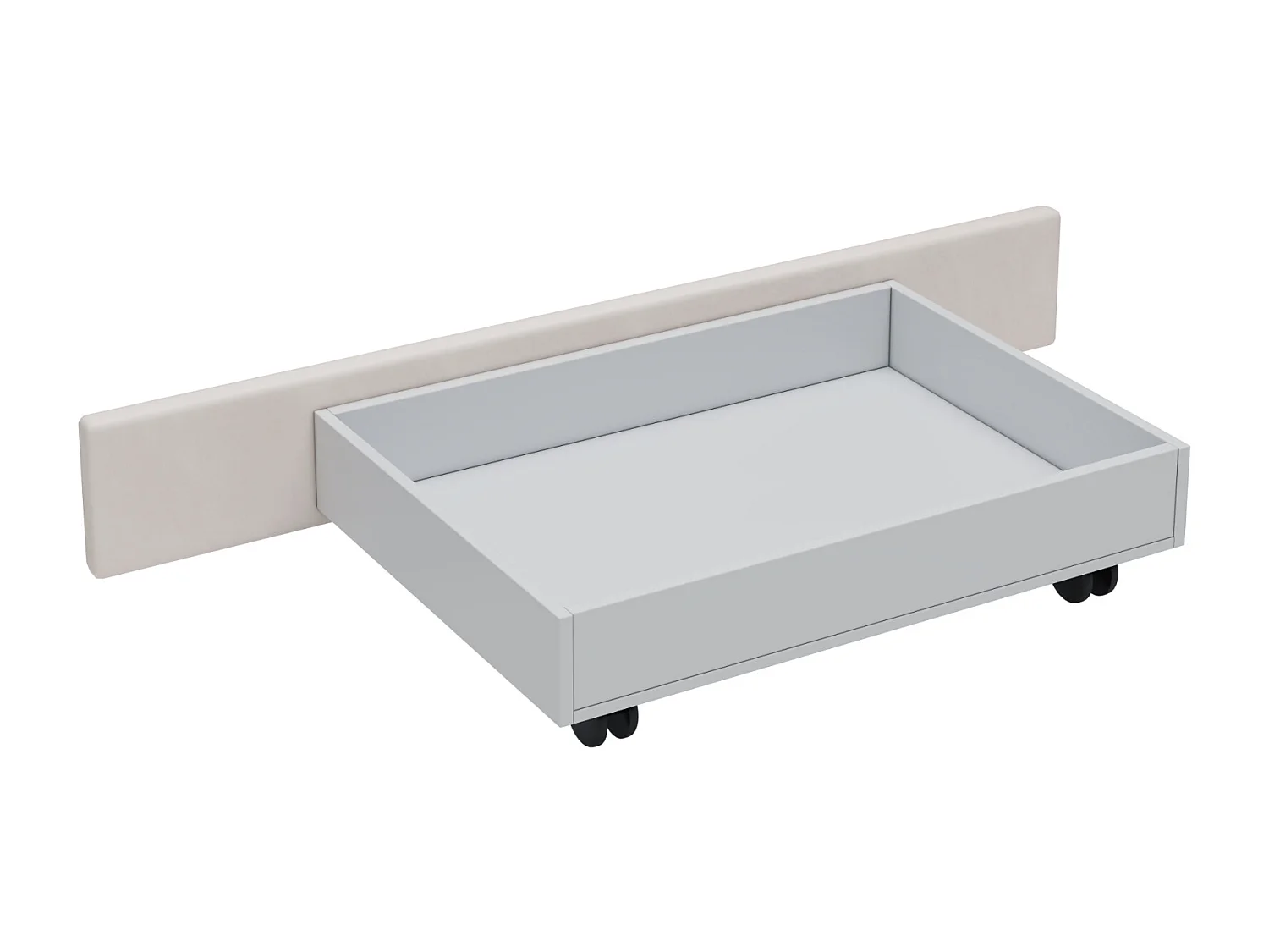 Cama de casal estofada 180 x 200 cm - 4 gavetas e LED - em tecido veludo - Bege