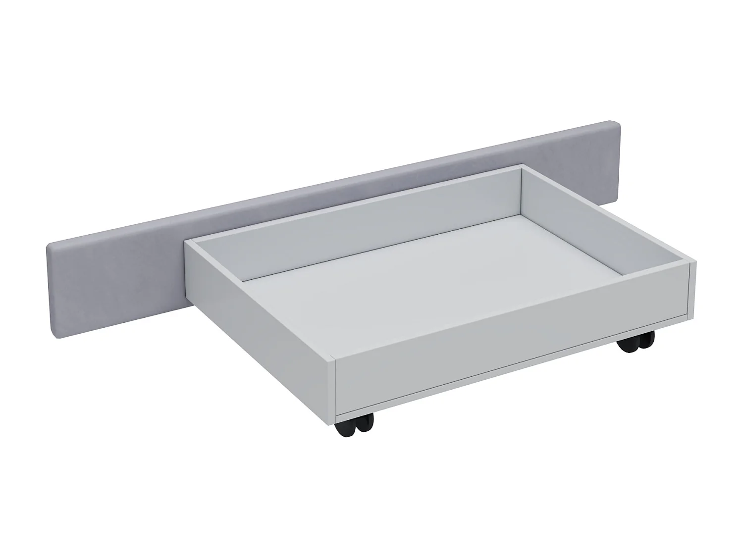 Tweepersoonsbed gestoffeerd 180 x 200 cm - 4 lades en LED - in fluwelen stof - Grijs