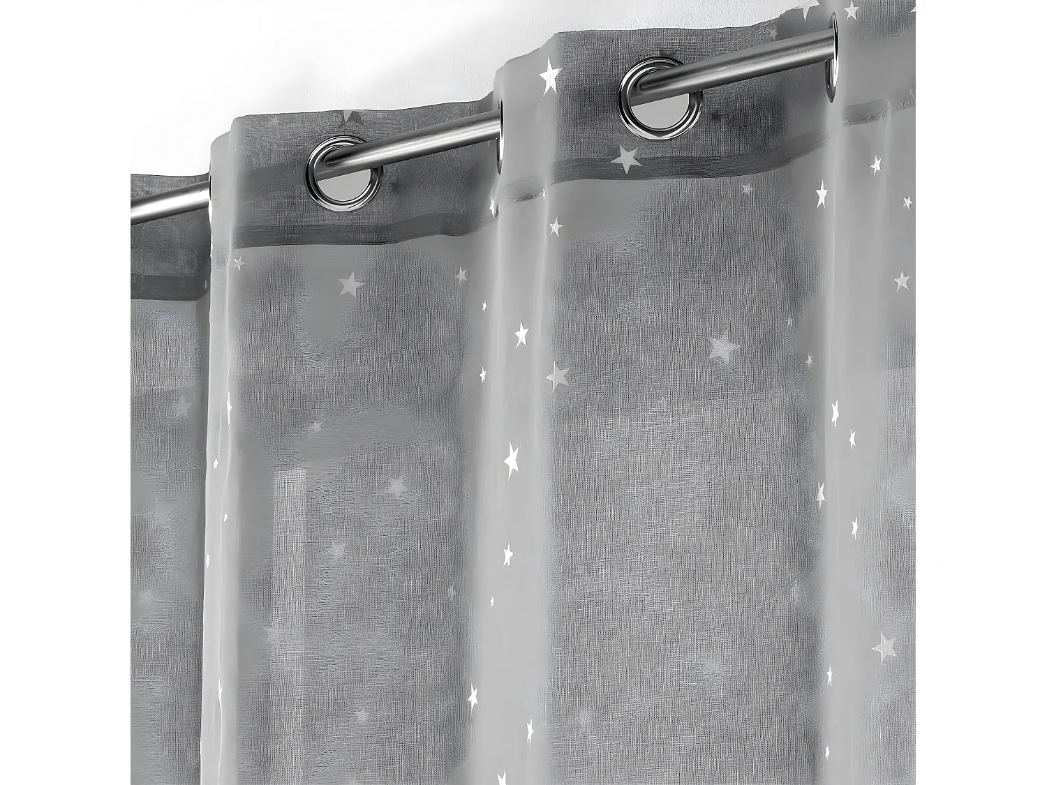 Rideau Voilage "Phosphorescent Fluo" 140x240cm Gris