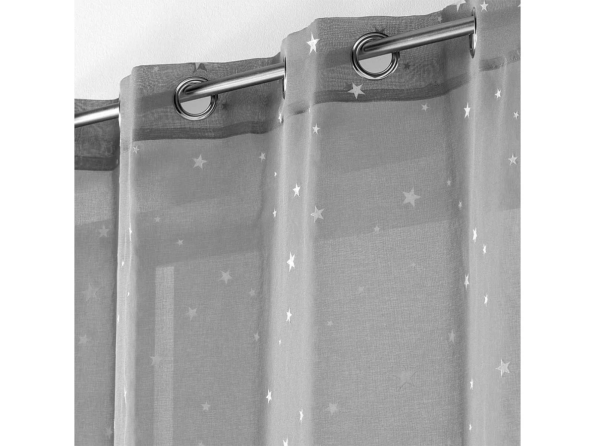 Rideau Voilage "Phosphorescent Fluo" 140x240cm Gris