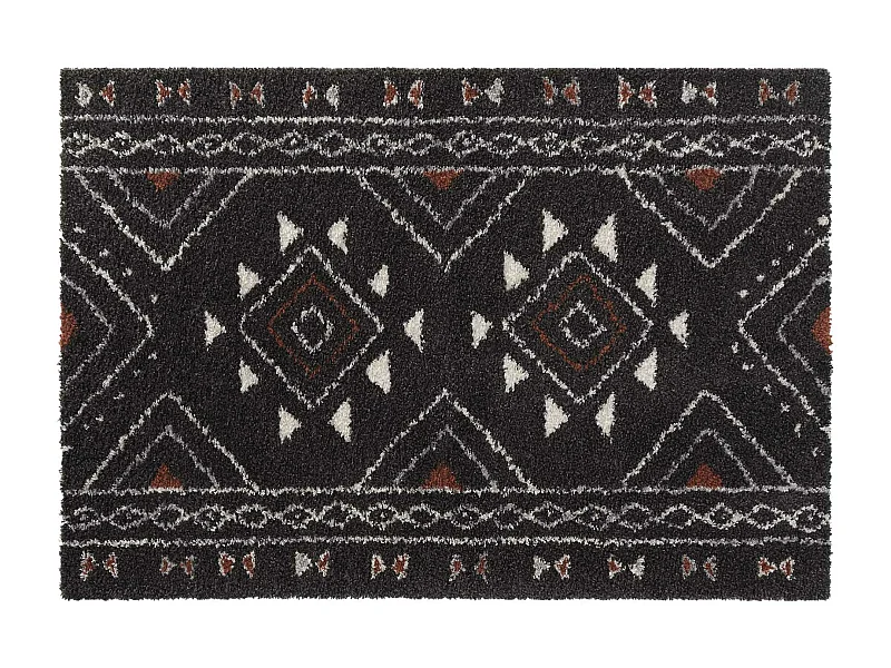 Tapis Déco à Motifs "Saharienne" 160x230cm Noir