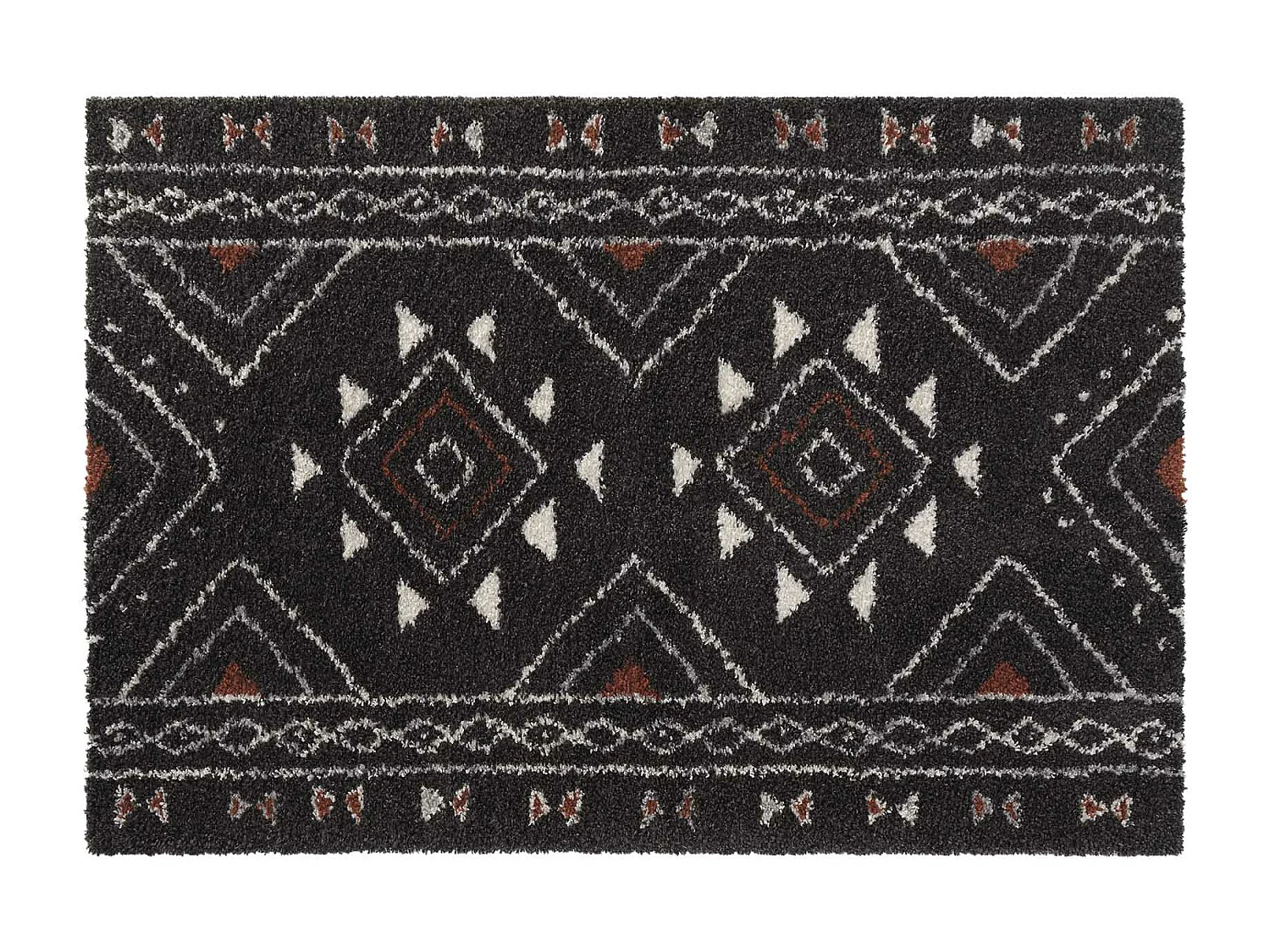 Tapis Déco à Motifs "Saharienne" 160x230cm Noir