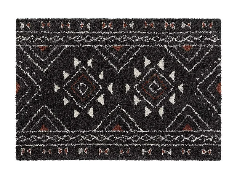 Tapis Déco à Motifs "Saharienne" 160x230cm Noir