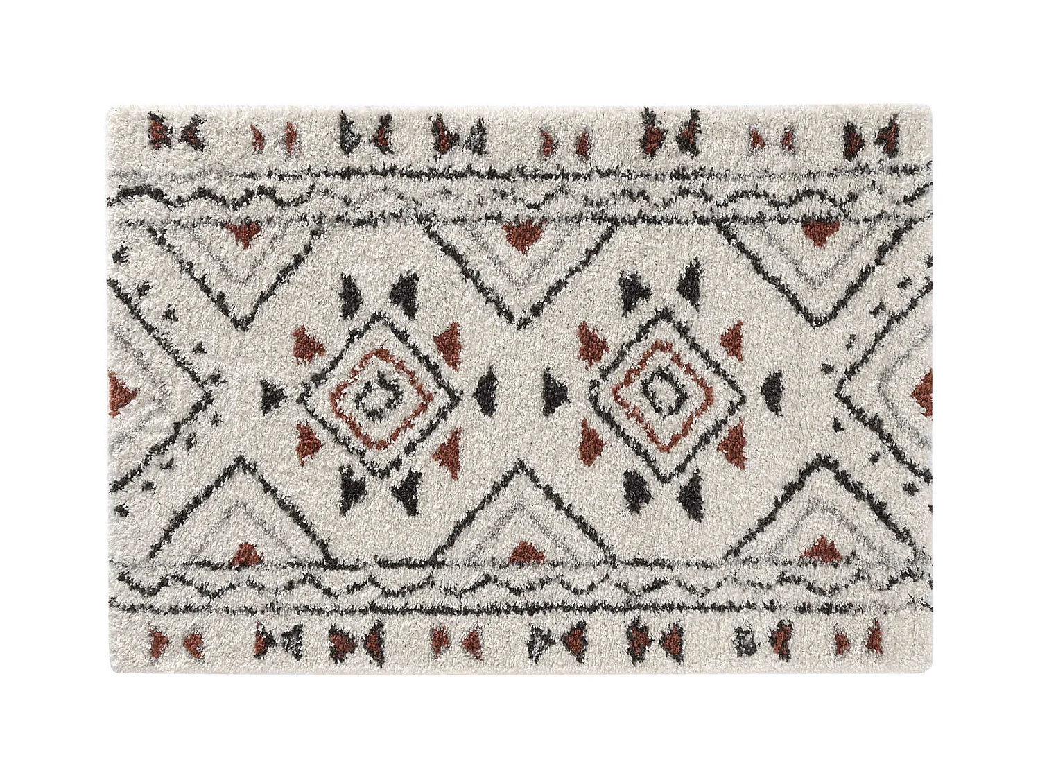 Tapis style aztèque Saharienne beige 60x110