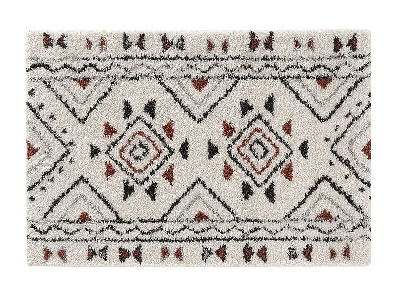 Tapis Déco à Motifs "Saharienne" 60x110cm Beige