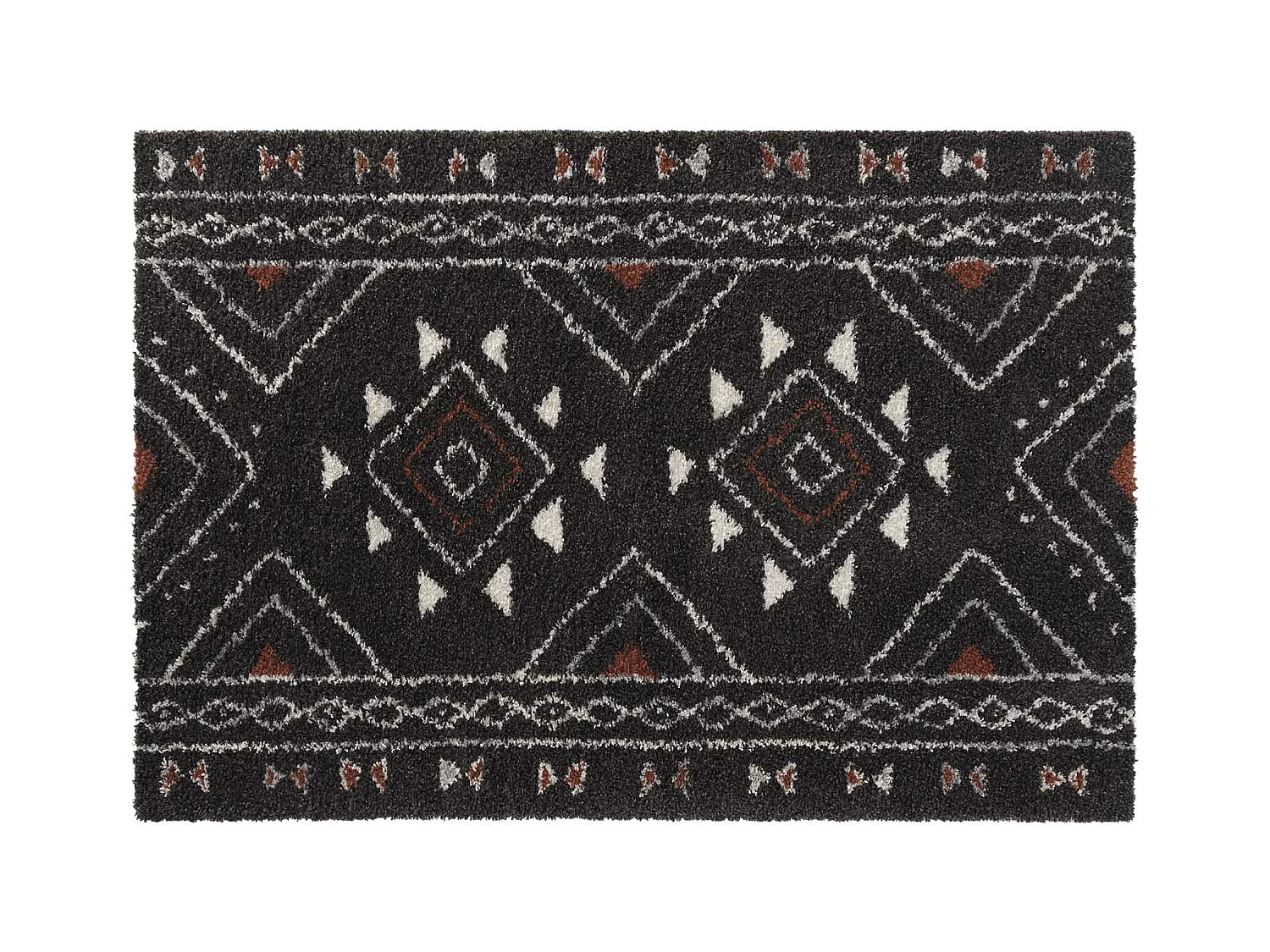 Tapis style aztèque Saharienne noir 120x170