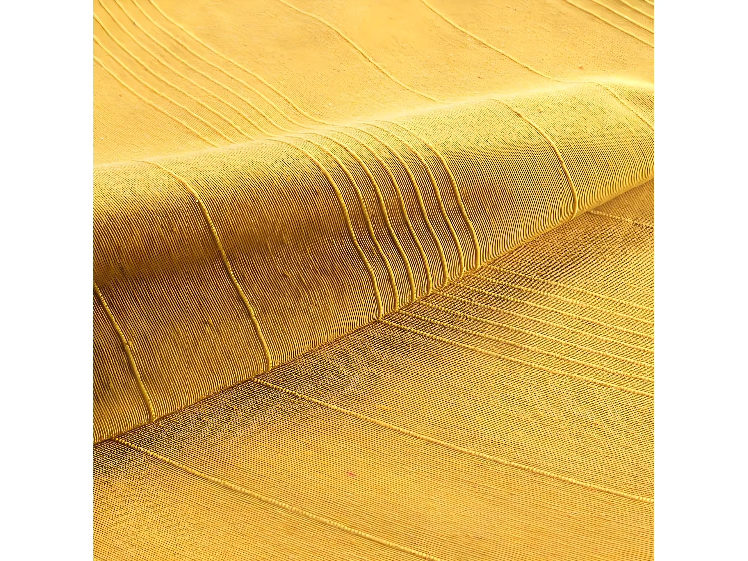 Plaid Uni en Coton "Lucile" 220x240cm Jaune