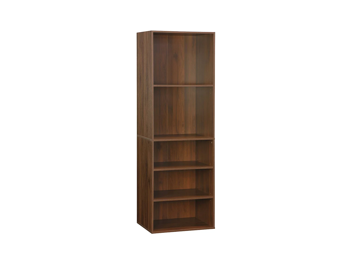 Module dressing avec 5 étagères. couleur noyer. panneaux stratifiés