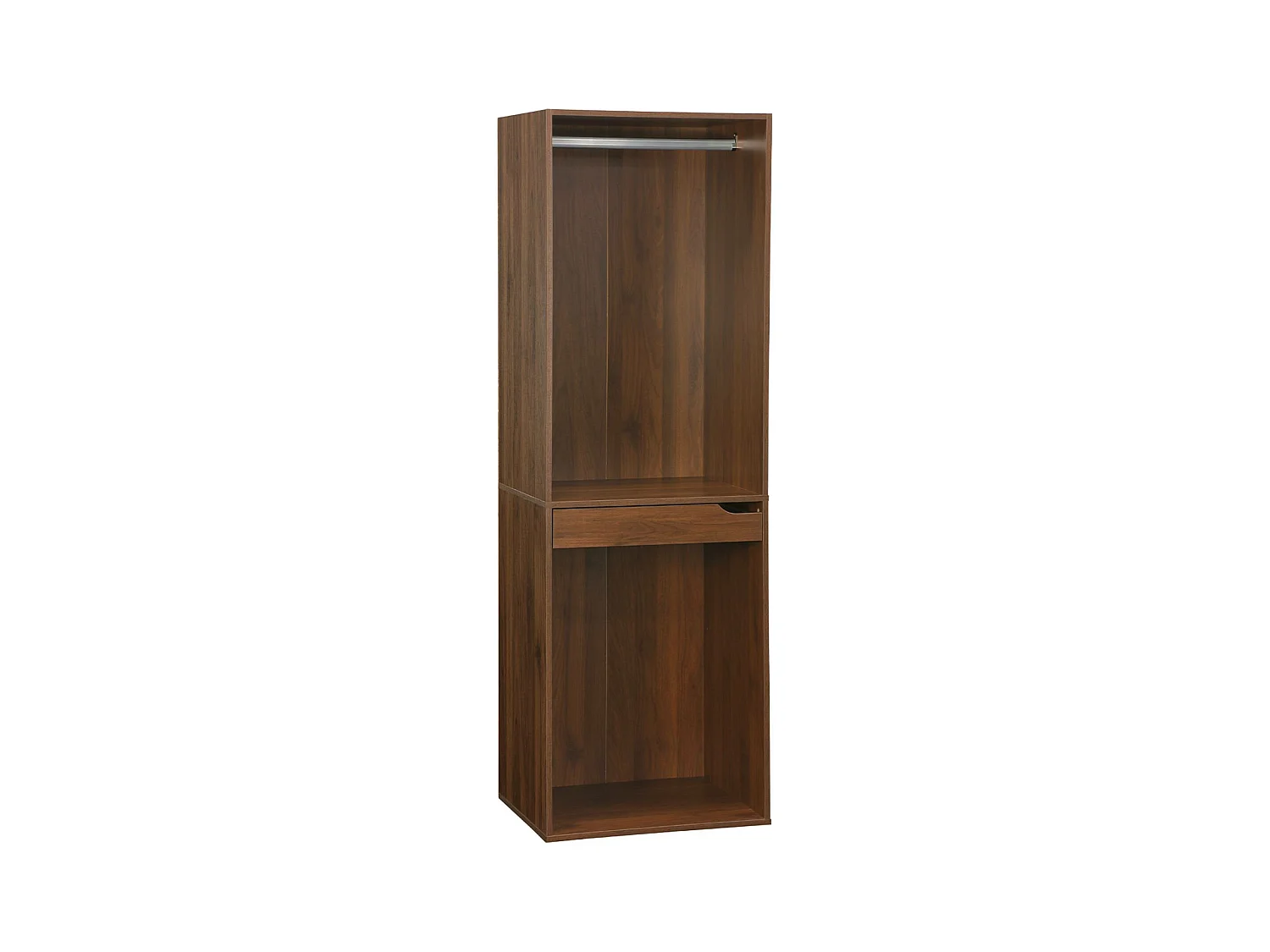 Module dressing avec penderie et porte-pantalons. noyer. panneaux stratifiés