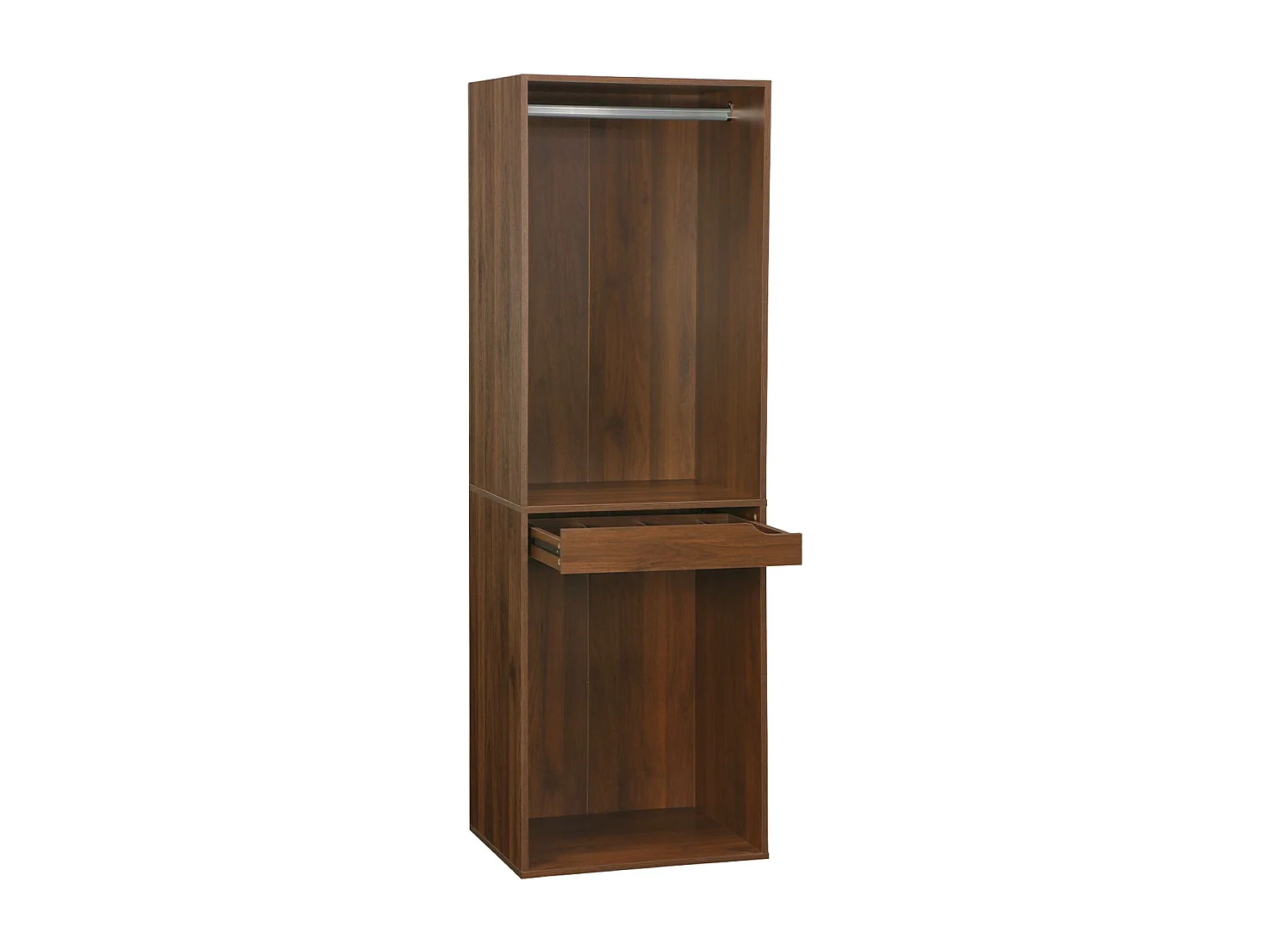 Module dressing avec penderie et porte-pantalons. noyer. panneaux stratifiés