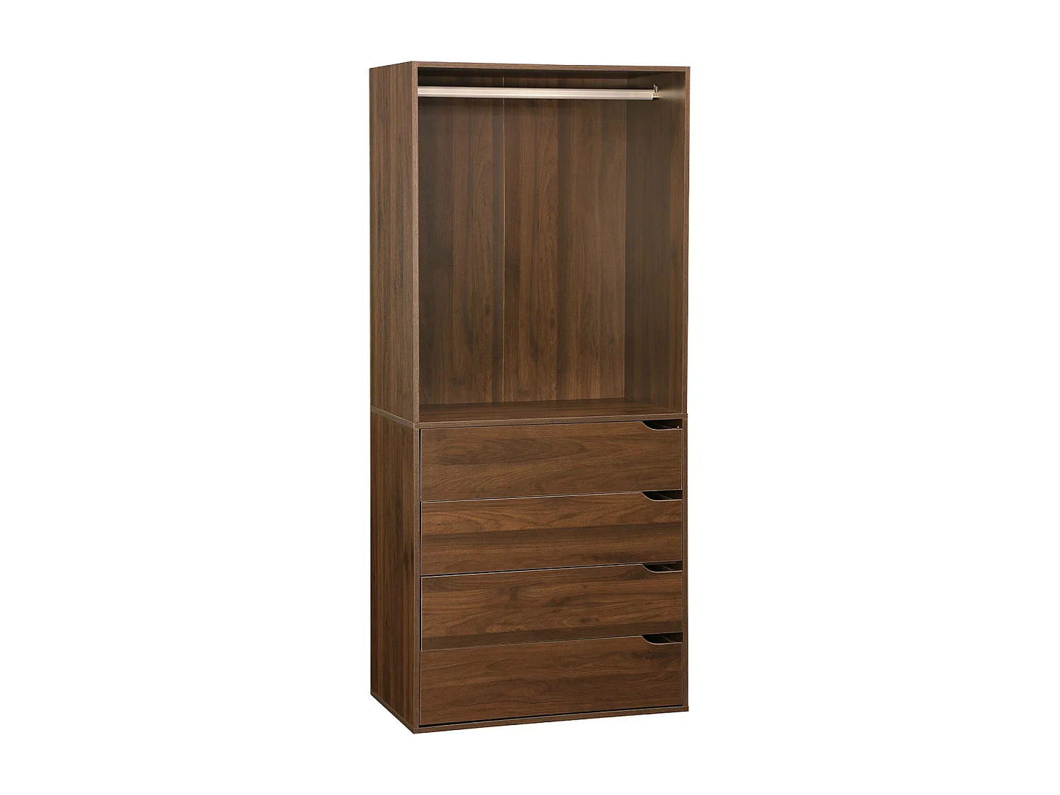 Modulo guardaroba con 4 cassetti e 1 spazio per appendersi, marrone