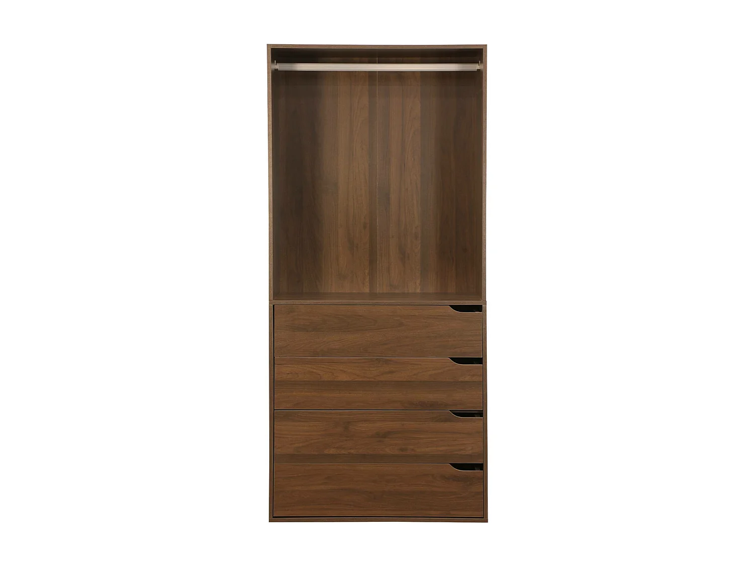 Modulo guardaroba con 4 cassetti e 1 spazio per appendersi, marrone