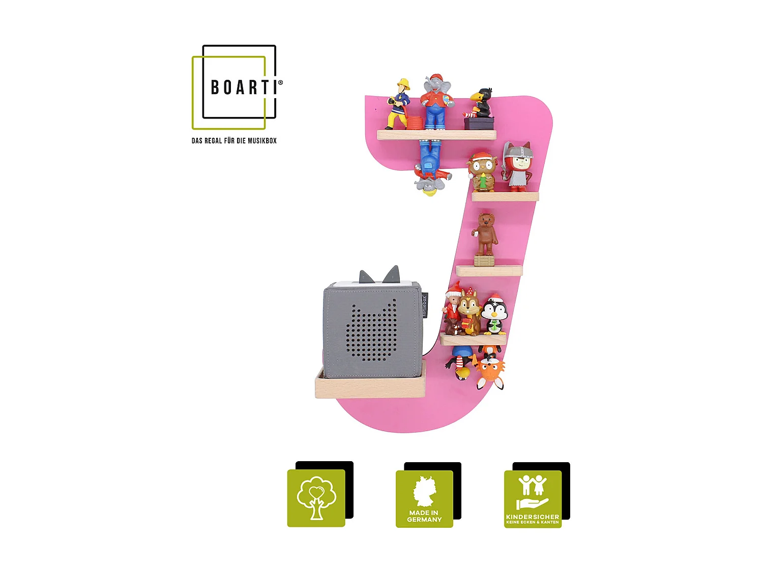 Wall Rack BOARTI Buchstabe Pink H. 47 x W. 32 x D. 19 cm