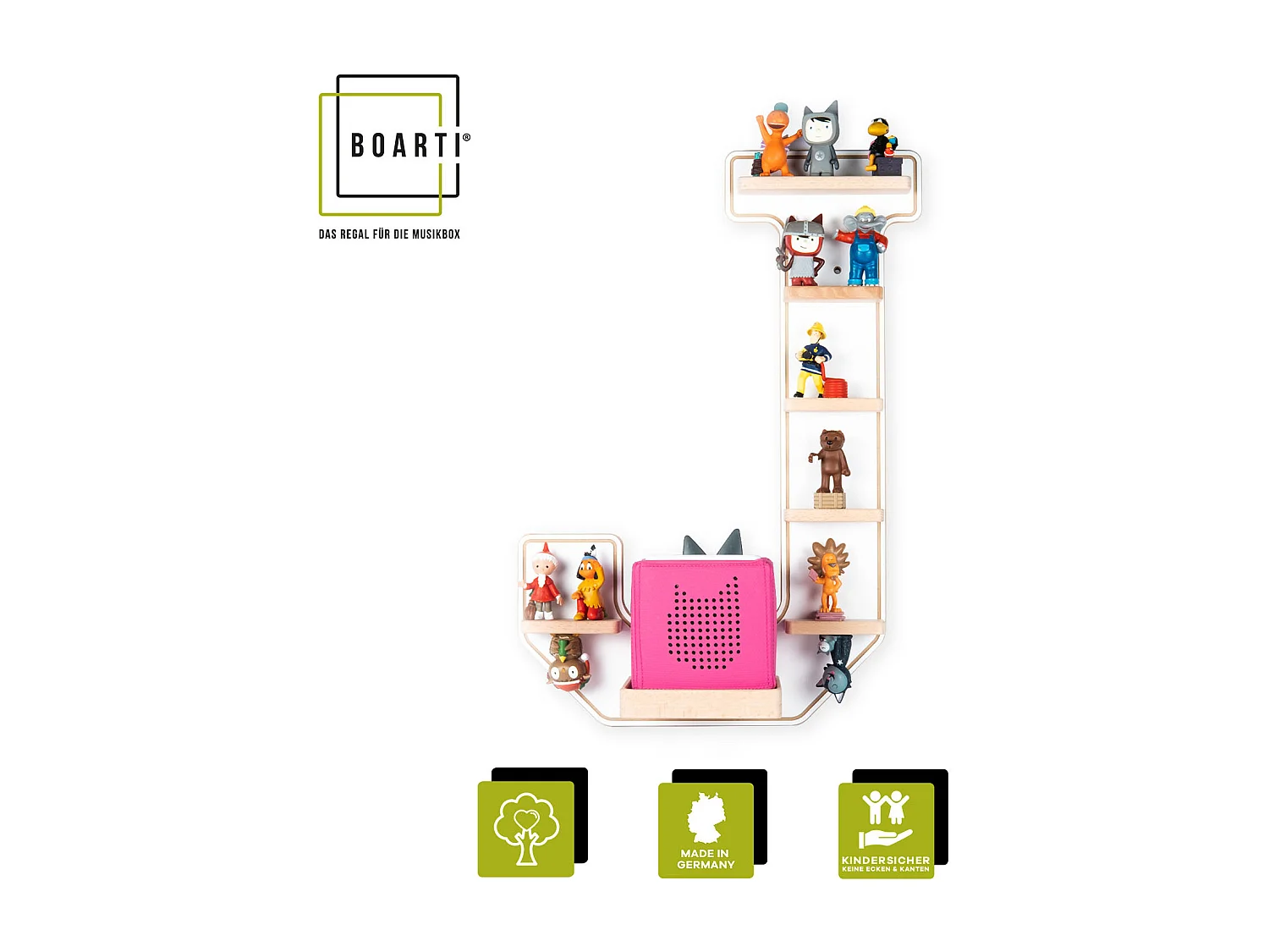 Holz Regal Buchstabe J für Toniebox Tonies Figuren