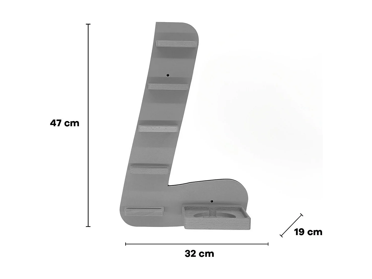 Wall Rack BOARTI Buchstabe Green H. 47 x W. 32 x D. 19 cm