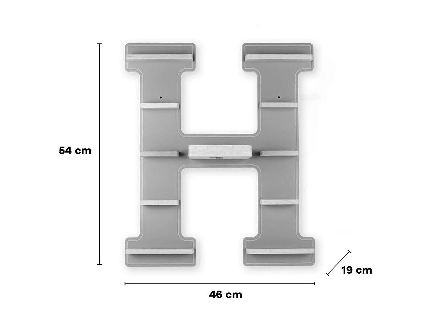 Wall Rack BOARTI Buchstabe White H. 54 x W. 46 x D. 19 cm
