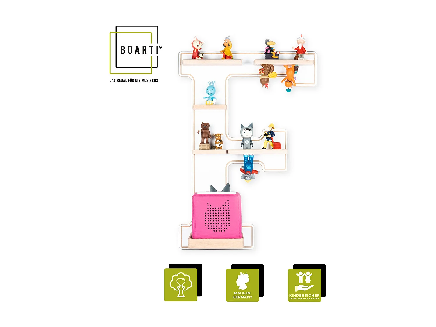 Prateleira de parede BOARTI Buchstabe Branco A. 54 x L. 38 x P. 19 cm