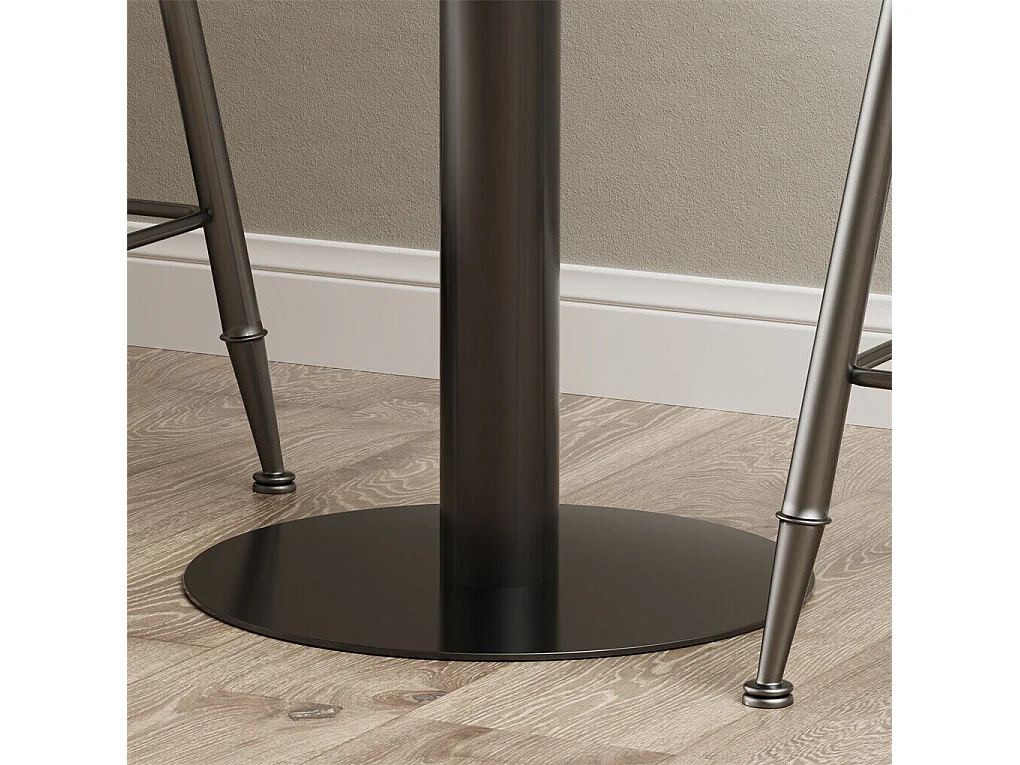 Table de Bar Design 70x70x100cm Doré Meuble de bar Table bistrot ronde Table à manger marbre