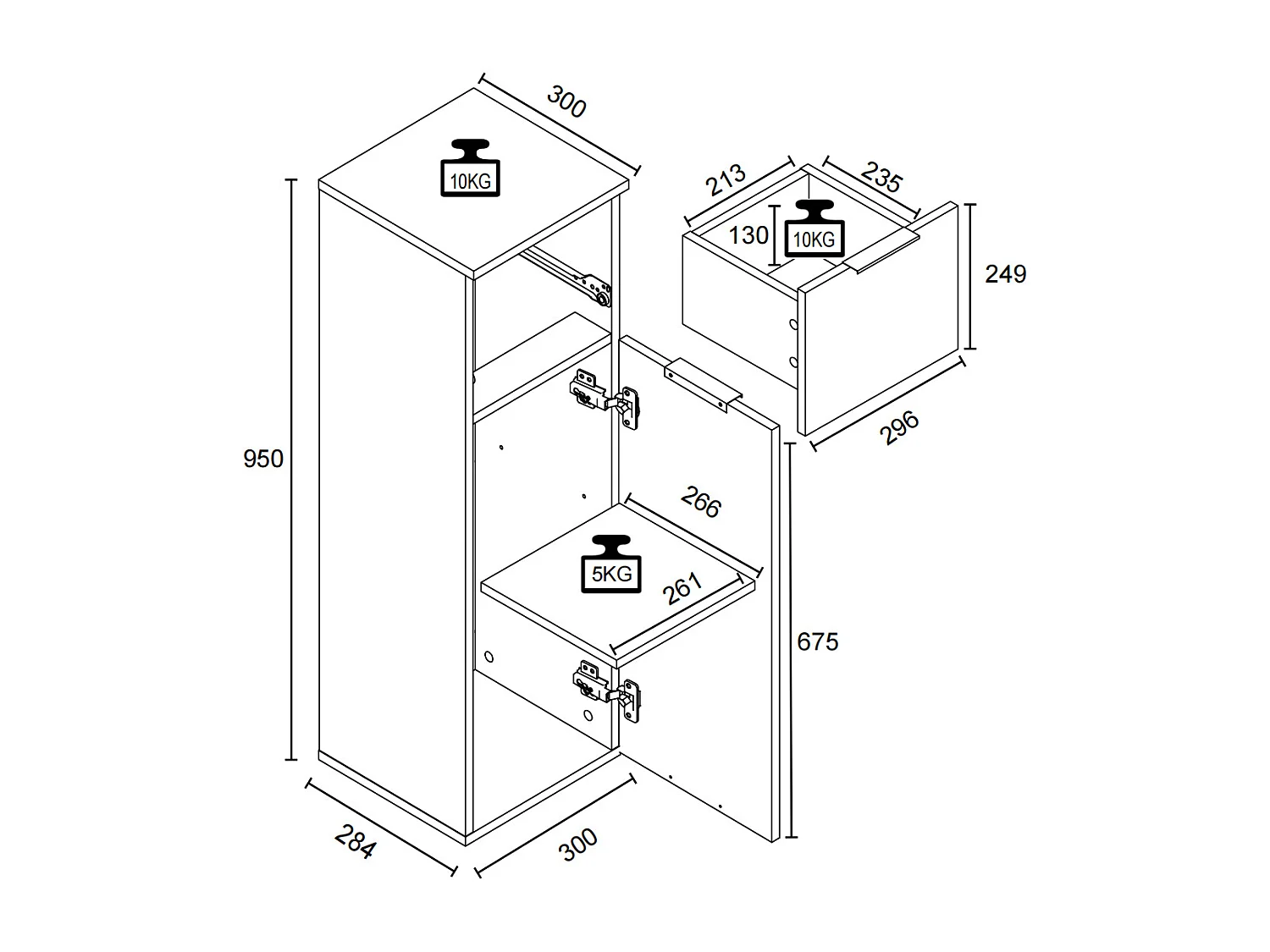 Mobili da bagno Midischrank Armadio da bagno Donali