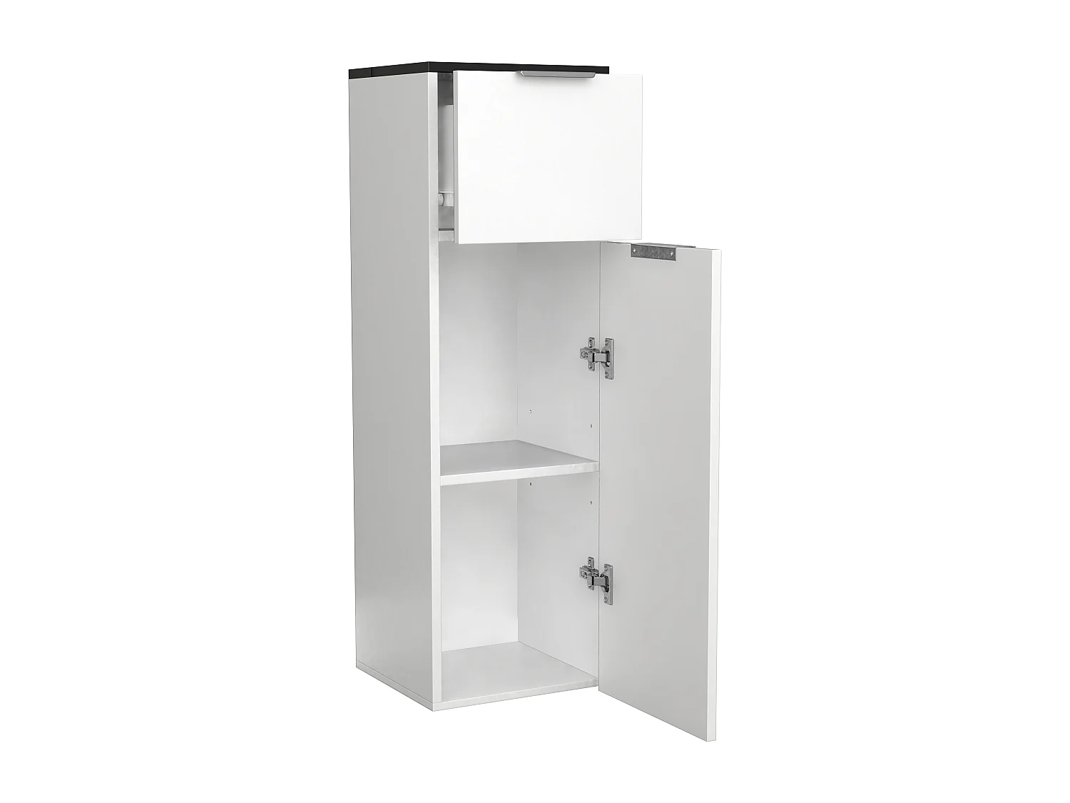 Bathroom furniture Midischrank Donali White / Black H. 95 x W. 30 x D. 30 cm
